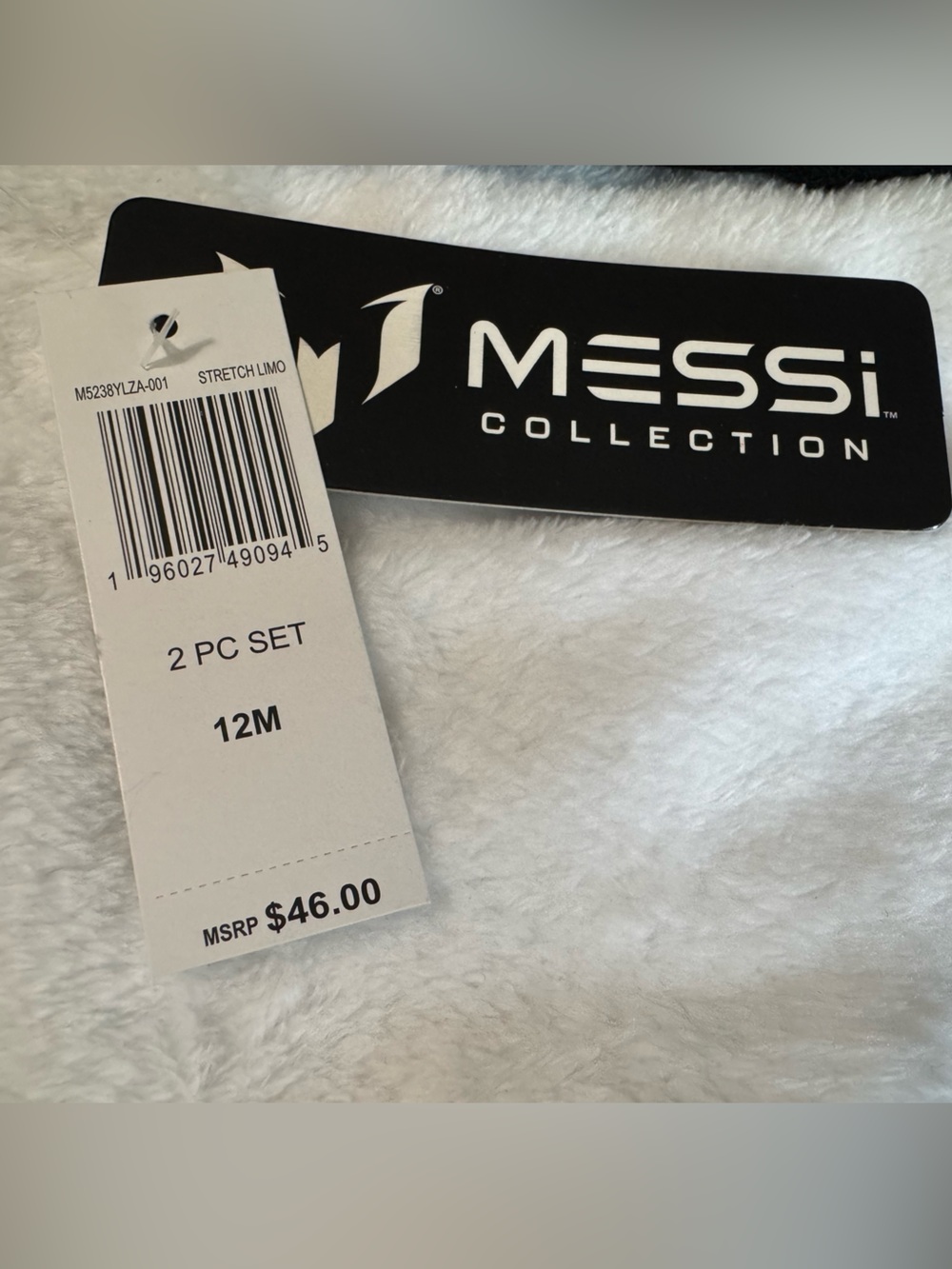 Messi 2PC Black Hoodie and Sweatpants Size 12M - Picture 7 of 8